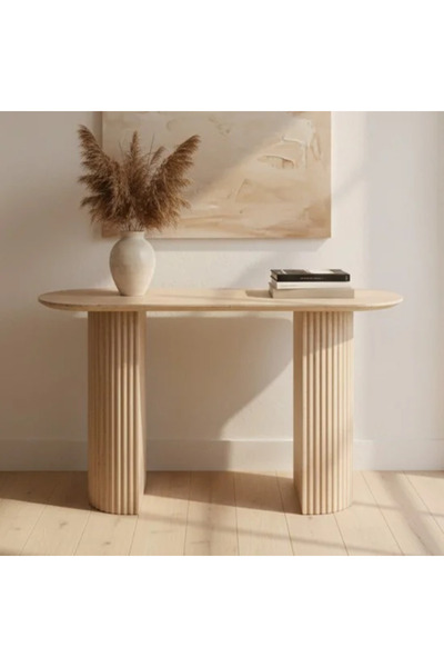 Generic Modern and Contemporary Beige Wood Console Table, 120 cm