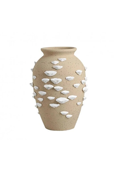 Generic Ceramic Vase - Light Brown and White