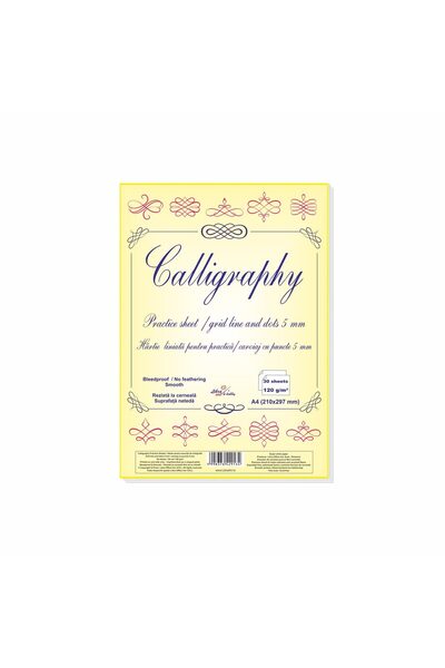Libra Top 30 Sheets Calligraphy Practice | A4, 120 g/m² – Grid Line & Dots 5 mm