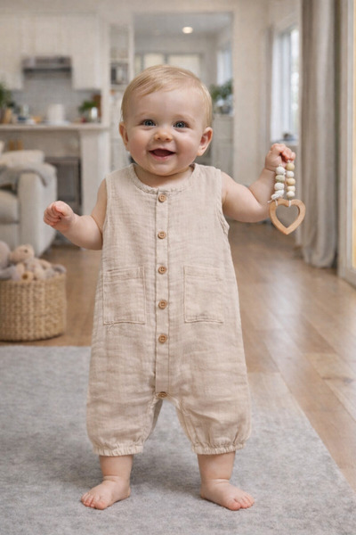 LC Waikiki T'Iffany Muslin Long Athlete Jumpsuit 3 24 Months 100% Cotton Baby...