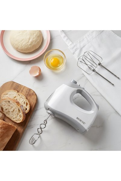 rebune 200W Electric Hand Mixer - Turbo Button, White