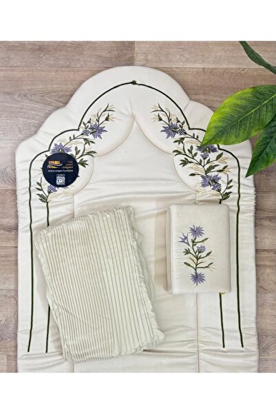 alzawia سجاد صلاه اسفنج مطرز 2 سم مع لبس شرشف لبس مرد مطرز وراقي