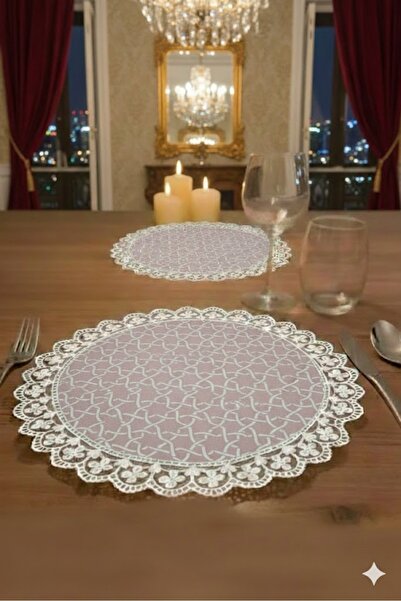 Rona Home Dowry Set 6 Pieces Lace Embroidered American Service - Special Desi...