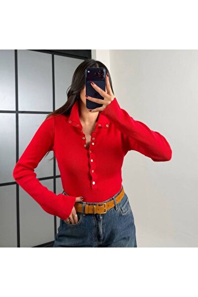 Düşes-Kaside DİK YAKA ÇITÇITLI TRİKO KAZAK