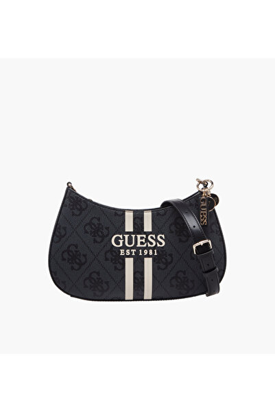 Guess حقيبة كتف NOELLE II بنقشة المونوغرام مع حزام قابل للتعديل