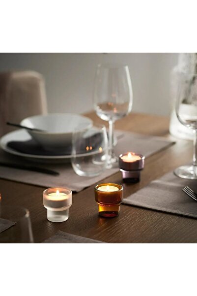 TEZPAZAR Ladusvala 3 Adet Tealight Mumluk Yükseklik 5.5 Cm 3'lü Set Dekoratif...