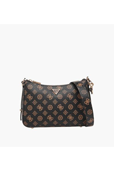 Guess Daryna II Monogram Print Shoulder Bag with Detachable Strap
