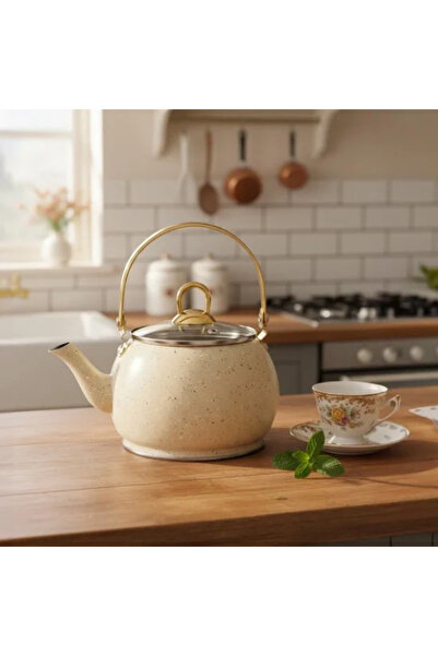 Generic إبريق شاي أنيق وعصري - بيج - 2.5 لتر