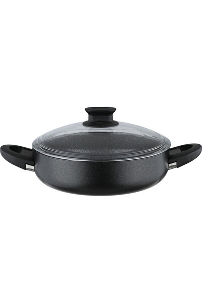 Generic Korkmaz Stainless Steel Frying Pan, 3.5 Liters, 26x7.5 cm - Black
