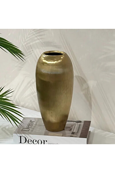 Generic Indian made golden copper vase, height 30 cm