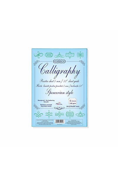 Libra Spenceriane 5 mm/52 degree ruled calligraphy paper, set of 30 sheets of...