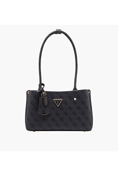 Guess Meridian II Monogram Print Shoulder Bag with Double Handles