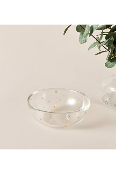 Crescent وعاء زجاجي مطبوع - 12 سم