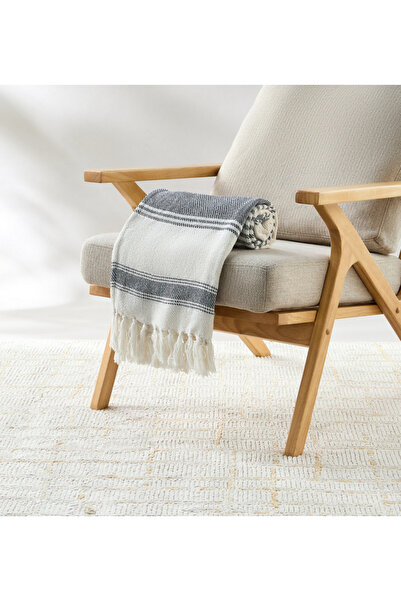 Lifestyle بطانية قطنية مخططة - 150 × 125 سم