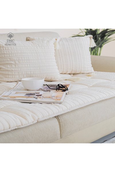 DNC home tekstil Linen Pet-Friendly Sofa Pad/Seat Mattress, Washable Size Options, Includes Throw Pillow Gift