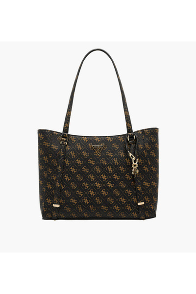 Guess Daryna Elite Monogram Print Tote Bag with Charm Detail