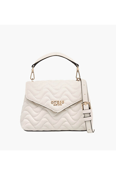 Guess Melisandra Quilted Crossbody Bag with Button Closure