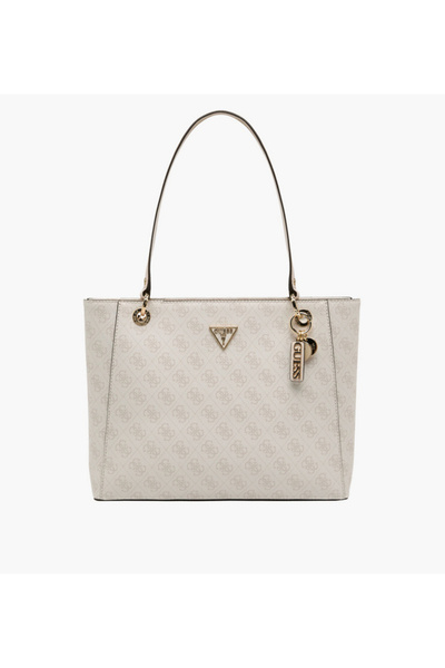 Guess Noelle II Monogram Print Tote Bag with Charm Detail