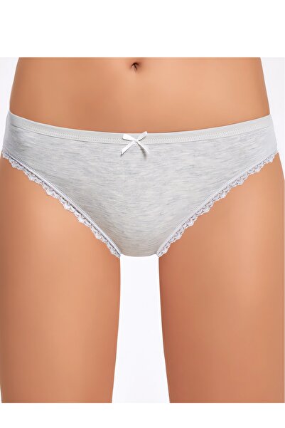 İlke 12 Pieces, Women's Bikini, Slip Panties, with Bow, Lace Edges, Melange, ...