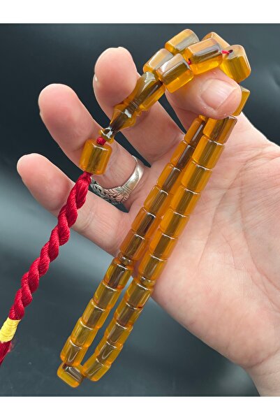 Cemhan Göksal Crimped Amber Prayer Beads 11X11 mm Handcrafted Special Design ...