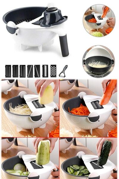 Munico 5 Başlıklı Hem Rende Hem Süzgeç Meyve Sebze Doğrayıcı Şeflerin Tercihi...