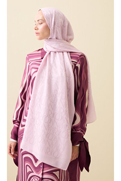 Imannoor MONOGRAM İMZA SHİNY JAKAR ŞAL AÇIK PEMBE