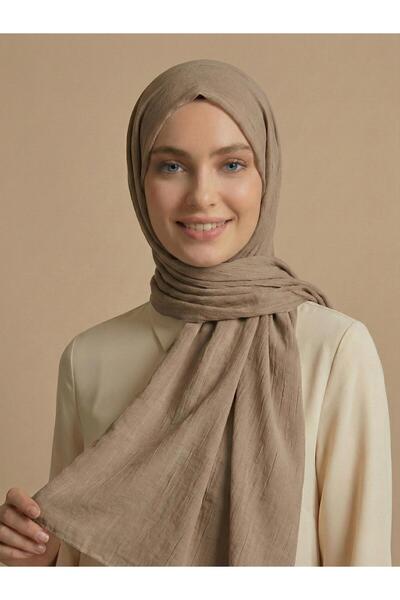scarfella Beige Solid Color Shawl, Wrinkle-Resistant, Non-Slip, Non-Ironing, ...