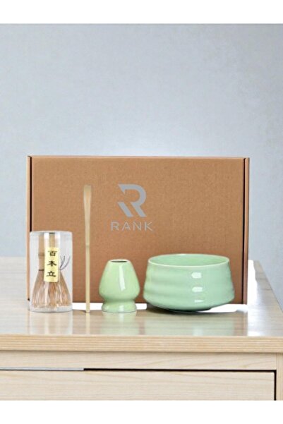 rank Matcha brewing set consisting of 4 ceramic pieces