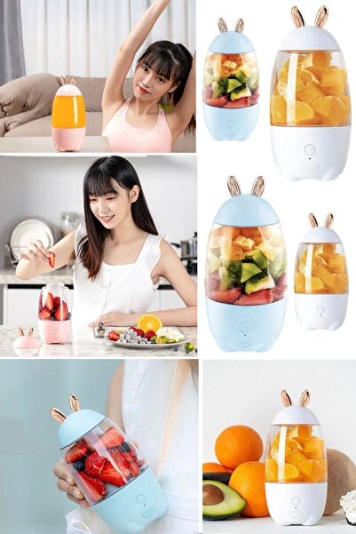 Meyve Sıkacağı Şarjlı Küçük Ev Karıştırma Kupası Tavşan Güzel Şarjlı Taşınabilir Meyve Parçalayıcı
