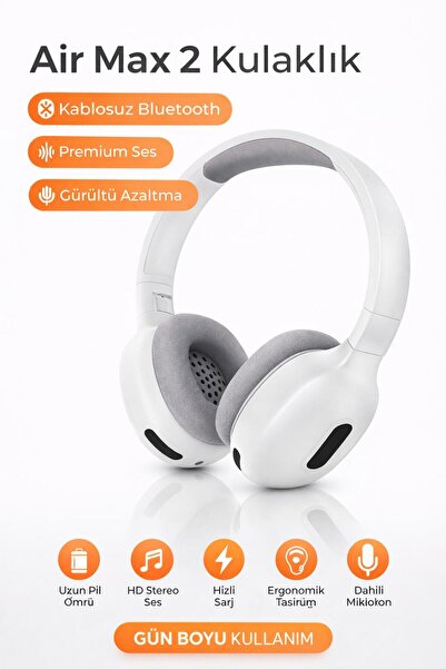 Rio Extra bass 1 KALİTE AİR MAX2 Girişli Bluetooth Kablosuz Kulaküstü Kulaklık