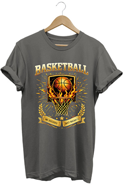 onsrawear Basketball Pota Printed No Excuses Just Buckest Designed 100% Cotto...