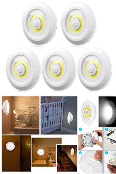 Munico 5 Adet Pilli Sensörlü Yuvarlak Spot Lambası