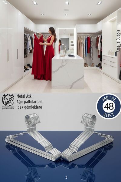 Transformacion Σετ 48 τεμαχίων Πολυτελείς Ατσάλινες Κρεμάστρες Ρούχων - Μεταλ...