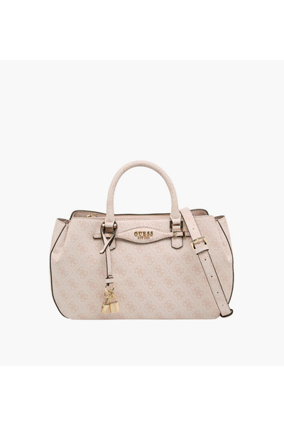 Guess Katya Girlfriend Monogram Print Crossbody Bag with Double Handles