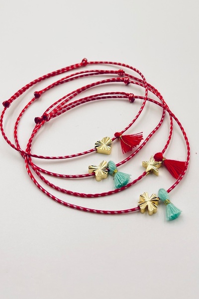 Concept HuBuTU 4 Pieces of Tassel Clover Heart Figured Card Gelatinized Marte...