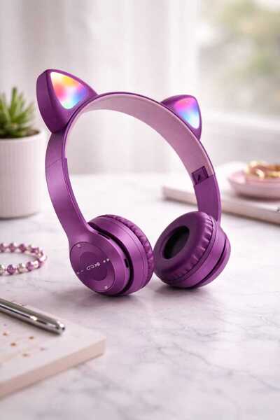 OEM Bluetooth headphones for children, with ears and LED light