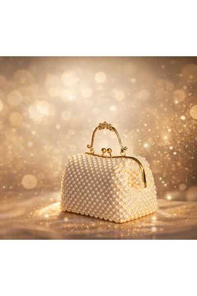 MİRİ SHOOP İnci Detaylı Zarif El Çantası Boncuk Çantası