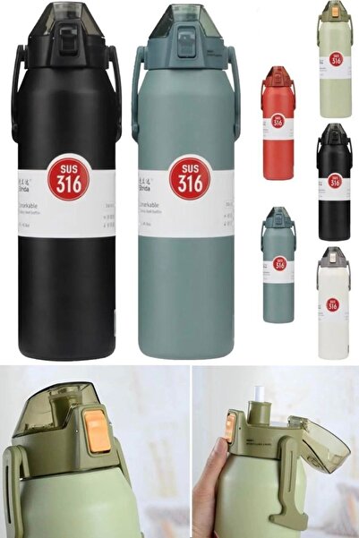 Munico Kolay Taşınabilir Büyük Boy Paslanmaz Çelik Termos Spor Kamp Ofis Okul...