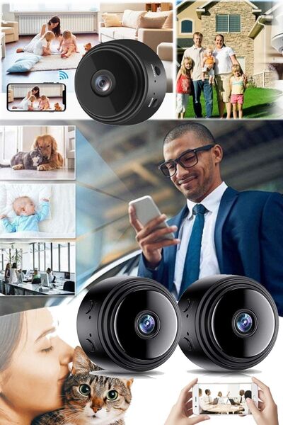 Munico 2 Adet Şarjlı 1080p Full Hd Mini Kamera Güvenlik Wifi Kamera Ses Kayde...