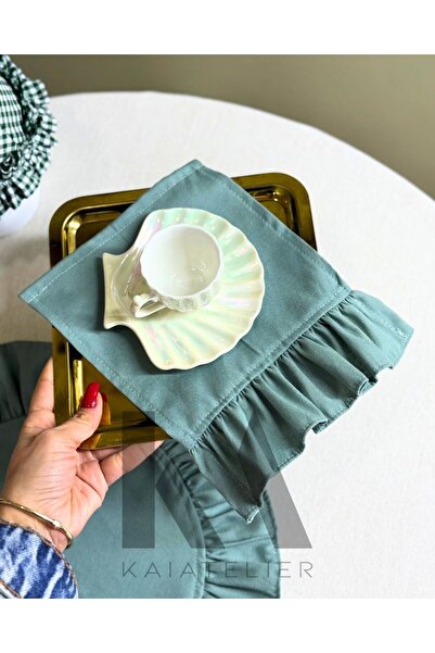 KaiAtelier Minty Single Linen Tray Cover
