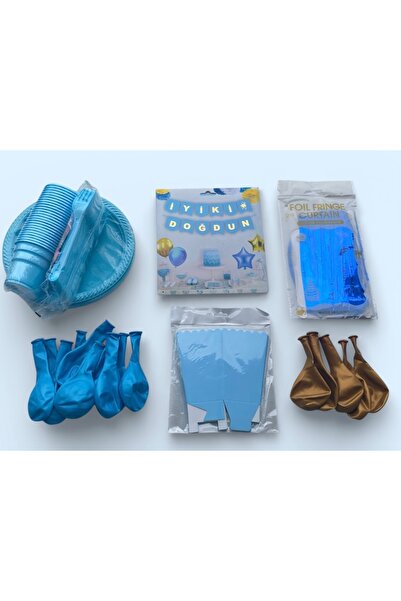 Roll-Up Kutlama Atölyesi Doğum Günü Seti (Tabak,Çatal,Bardak,Banner,Mısır Kut...