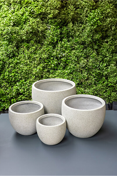 SAMART PEYZAJ CLEVELAND HAFİFLETİLMİŞ BETON SAKSI Ø45,5cm/H36cm - ORTA BOY,DE...