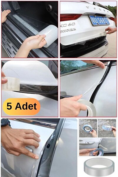 Munico 5 Adet Araç Kenar Koruma Şeridi Şeffaf Koruyucu Koruma Filmi Araba Kap...