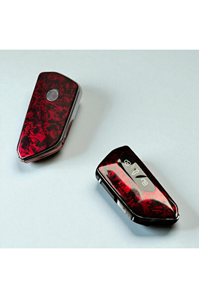 unbranded Red Forged Carbon decorative foil for VW / Seat / Skoda / Cupra key...