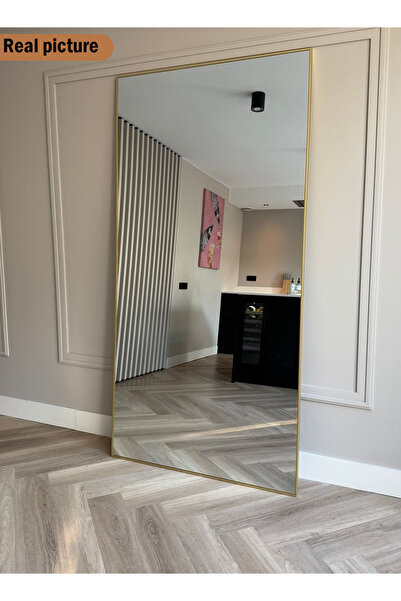 Taimi Extra Large Mirror With Elegant Design 180 X 80 Cm - Gold Metal Frame A...