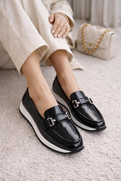 Babetty Pantofi balerini cu talpă anatomică, ortopedică, cu toc plat, din pie...