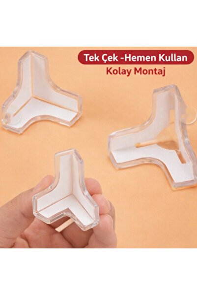 çt çeçem ticaret 4 Pieces of Silicone Transparent Table Edge Protection Appar...