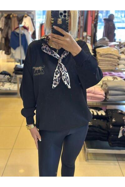 Kokoşum Butik 5811 Eșarfă leopard neagră