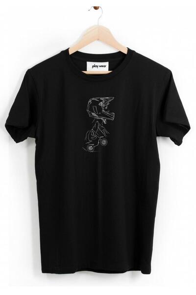playwear PLAY WEAR Unisex Μπλουζάκι με κοντό μανίκι με στάμπα με σχέδιο κράνο...