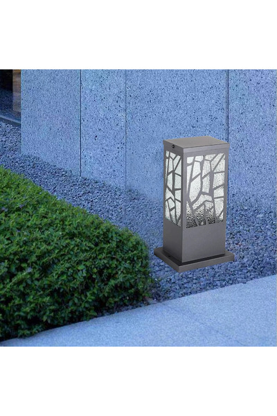 HAMER Black glass outdoor lantern E27